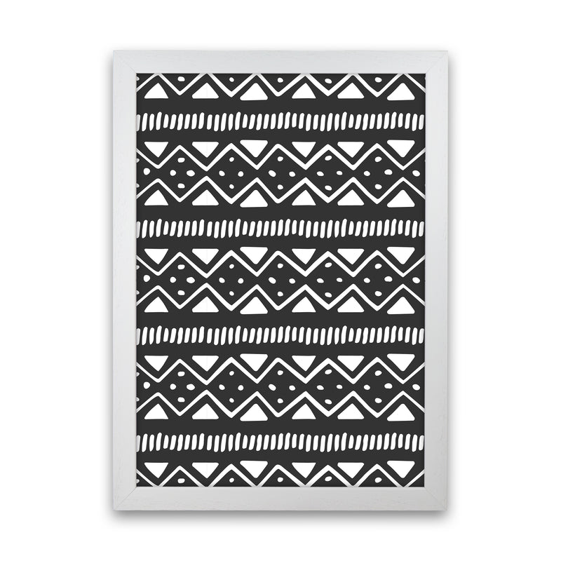Tribal Pattern Abstract Art Print by Kookiepixel White Grain