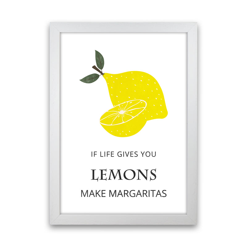 Lemons Make Margaritas Kitchen Art Print by Kookiepixel White Grain