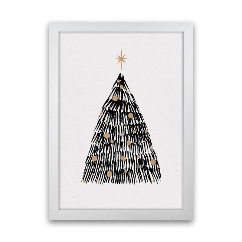 Christmas Tree Christmas Art Print by Kookiepixel White Grain