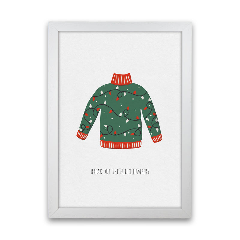 Fugly Jumpers Christmas Art Print by Kookiepixel White Grain