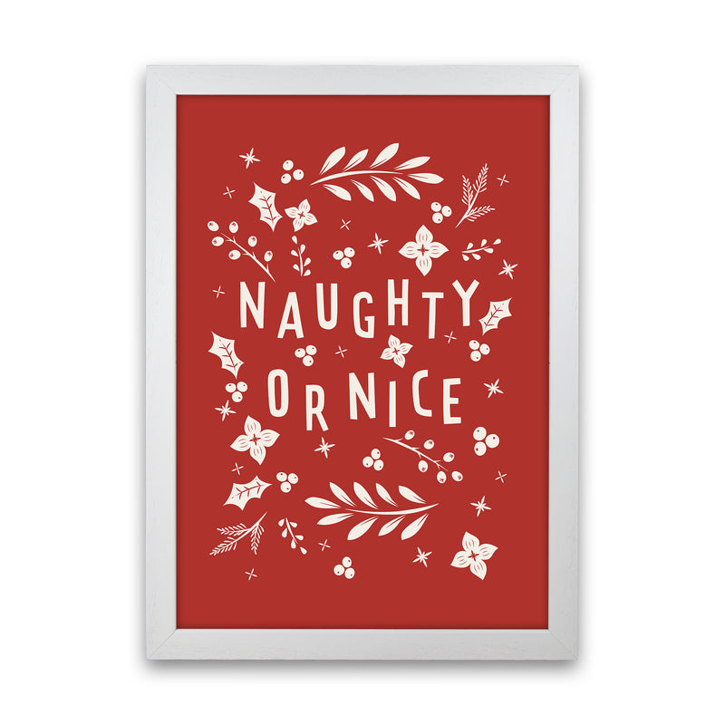 Naught or Nice Christmas Art Print by Kookiepixel White Grain