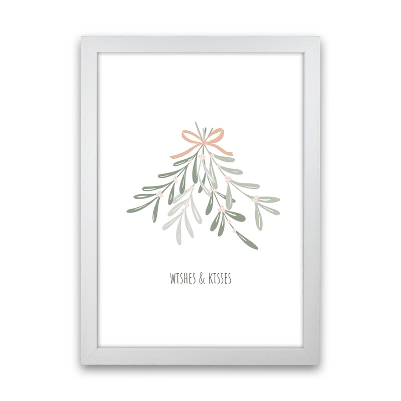 Wishes and kisses Christmas Art Print by Kookiepixel White Grain