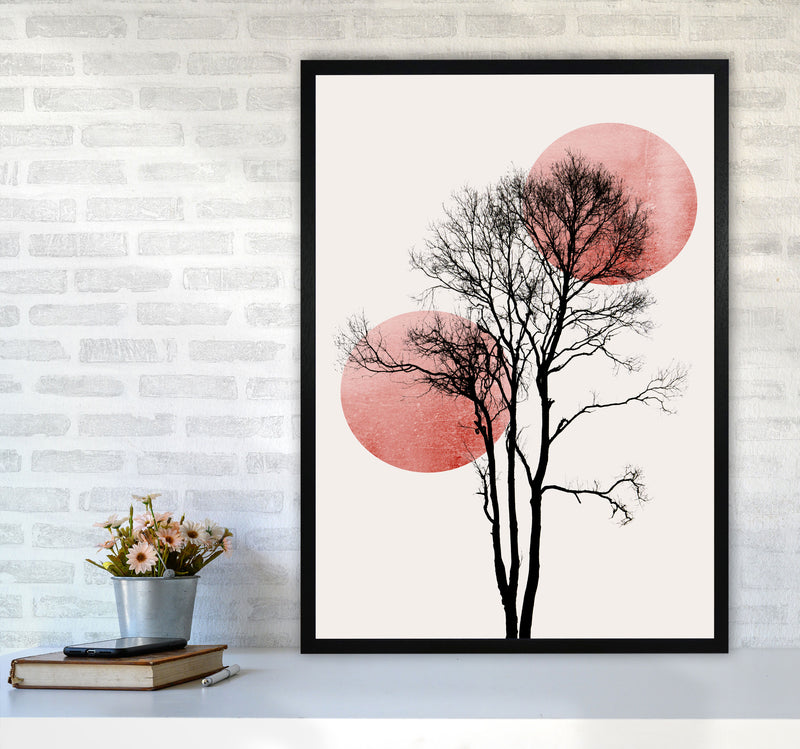 Sun and Moon hiding-ROSE Contemporary Art Print by Kubistika A1 White Frame