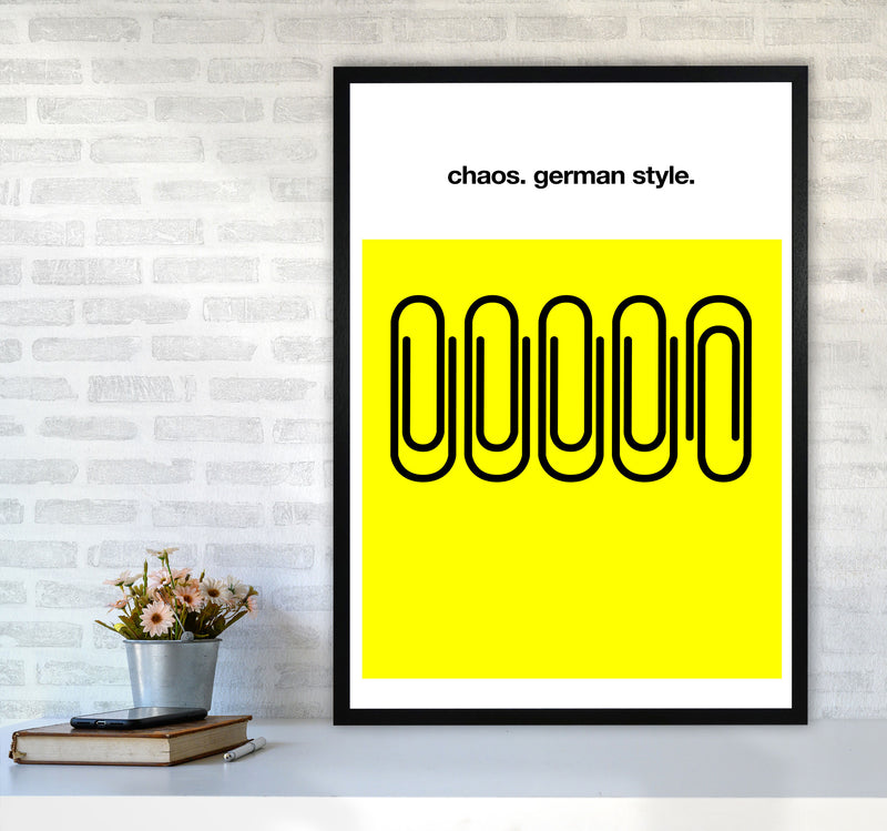 German Chaos Humour Quote Art Print by Kubistika A1 White Frame
