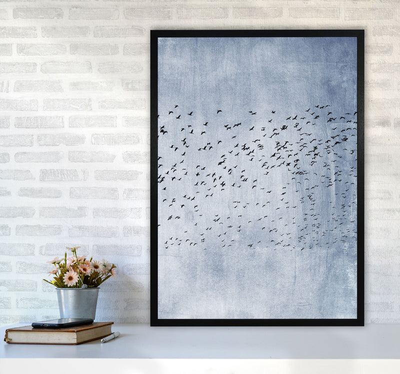 Moving On - Blue Contemporary Art Print by Kubistika A1 White Frame