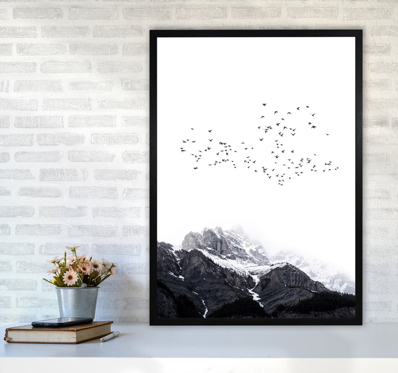 The Mountains Contemporary Landscape Art Print by Kubistika A1 White Frame