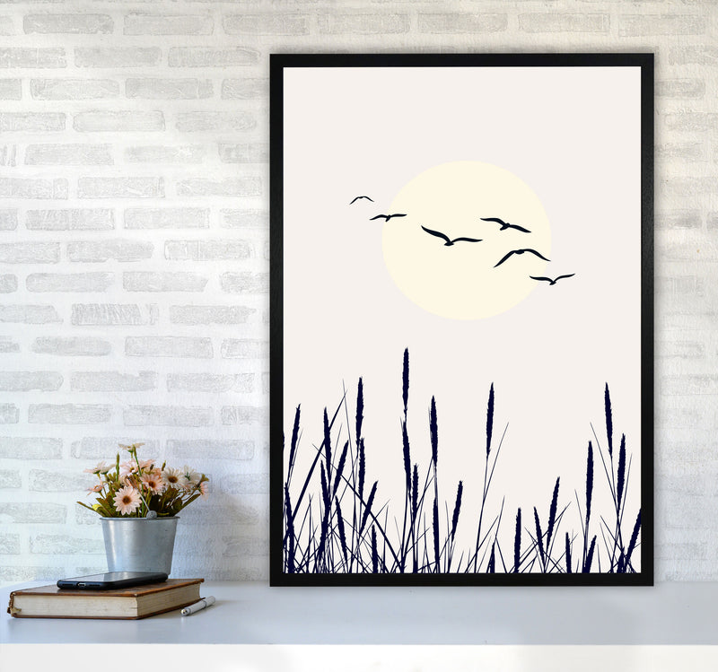 Shadows Of The Sun Contemporary Art Print by Kubistika A1 White Frame