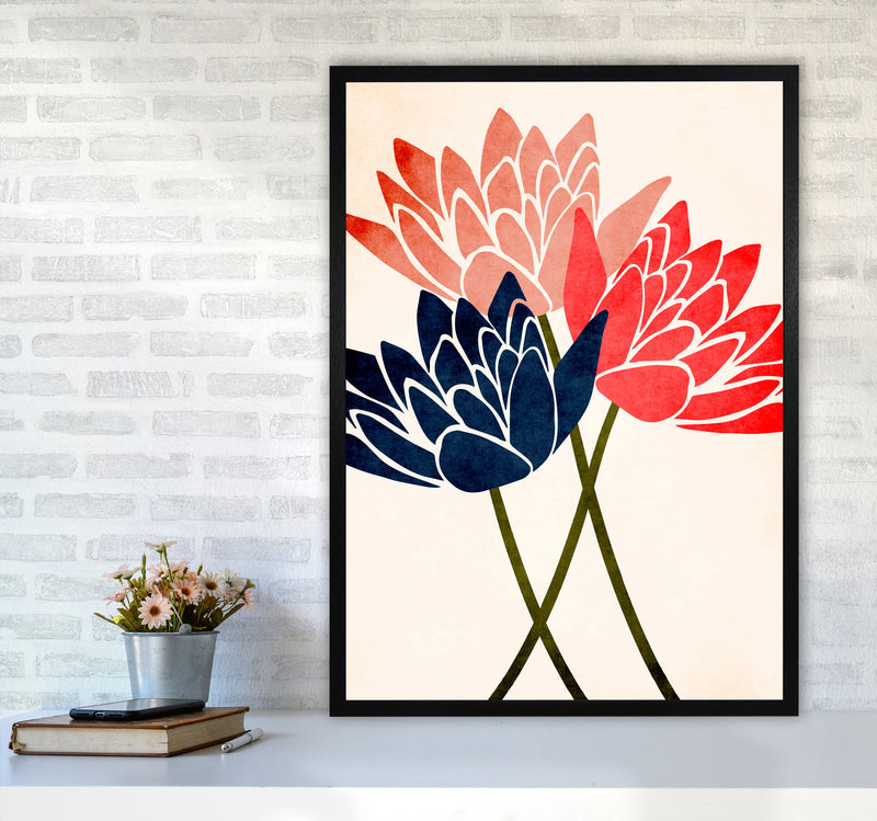 Three Blossoms Art Print by Kubistika A1 White Frame