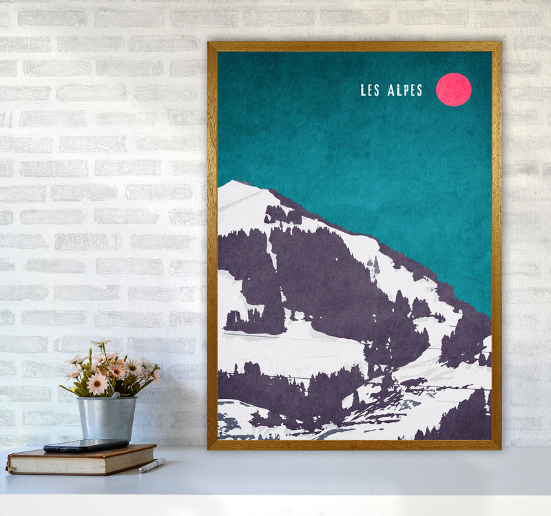 Les Alpes Vintage Art Print by Kubistika A1 Print Only