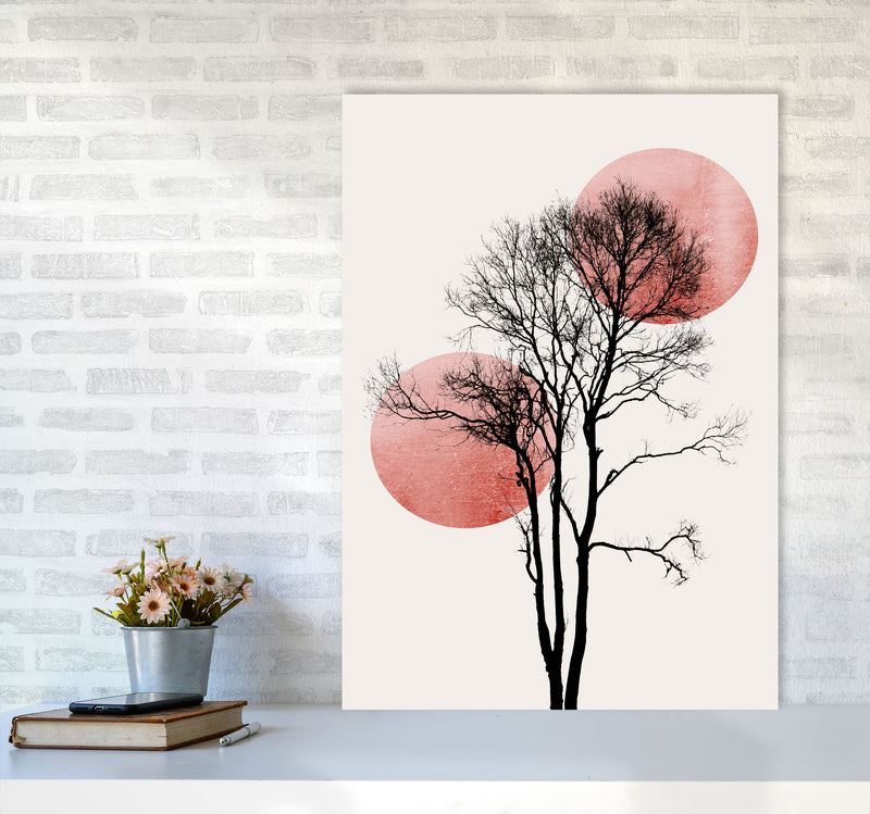 Sun and Moon hiding-ROSE Contemporary Art Print by Kubistika A1 Black Frame