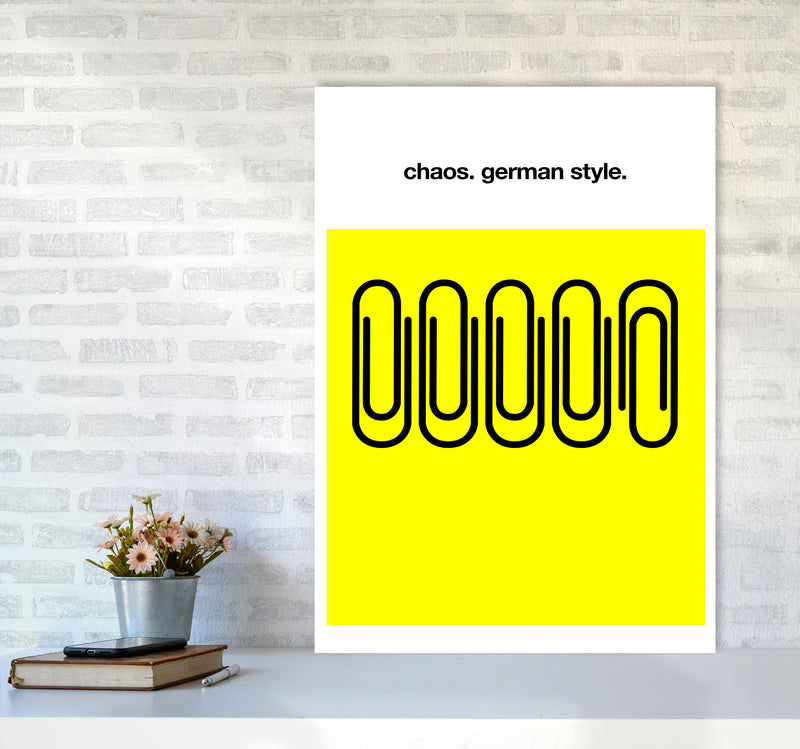 German Chaos Humour Quote Art Print by Kubistika A1 Black Frame