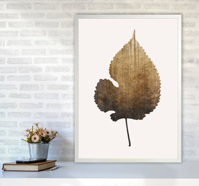 Golden leaf No Botanical Art Print by Kubistika A1 Oak Frame