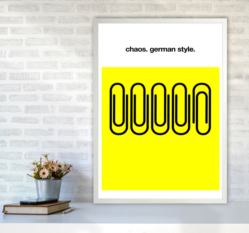 German Chaos Humour Quote Art Print by Kubistika A1 Oak Frame