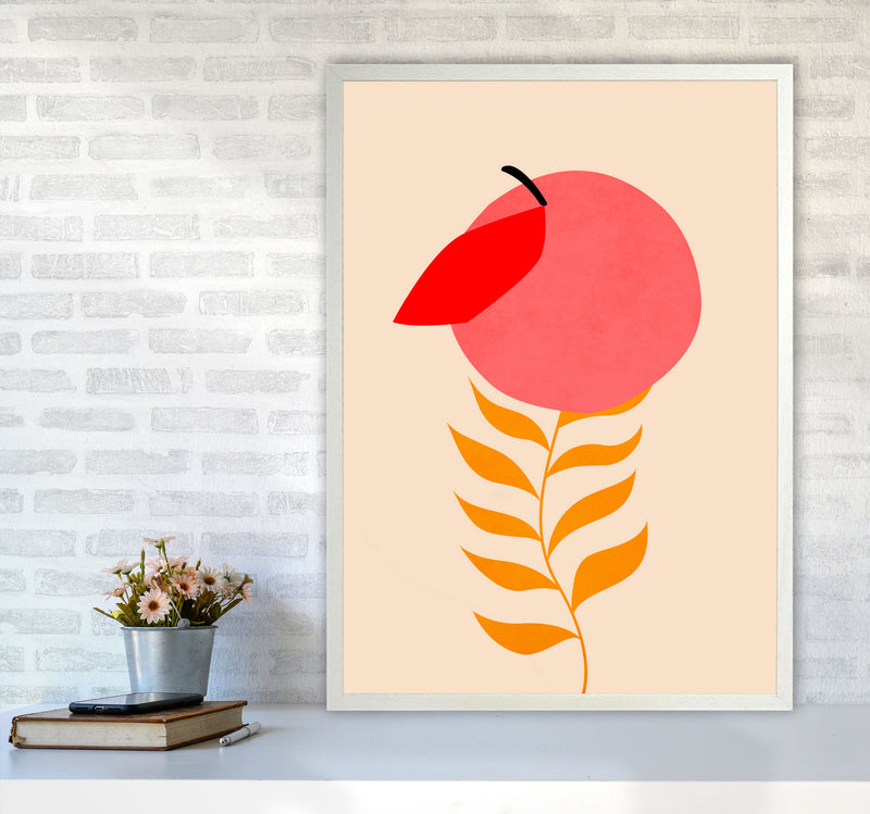 Little Peach Art Print by Kubistika A1 Oak Frame