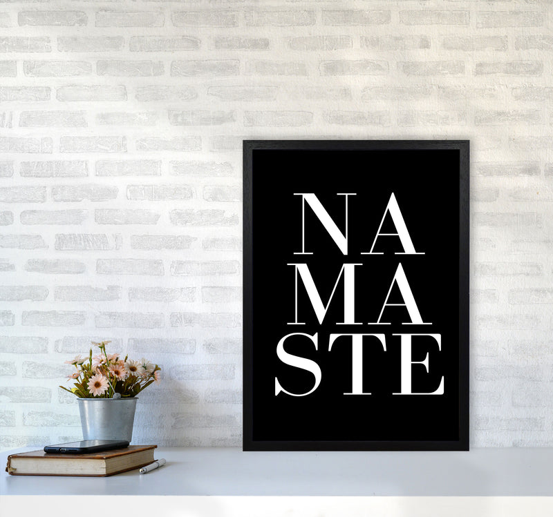 Namaste Quote Art Print by Kubistika A2 White Frame