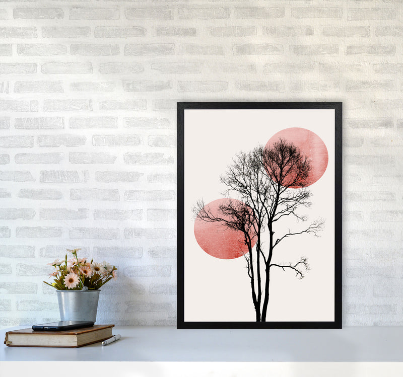 Sun and Moon hiding-ROSE Contemporary Art Print by Kubistika A2 White Frame