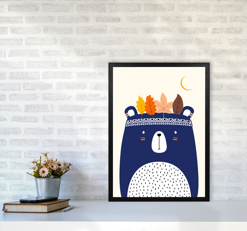 Little Cute Bear Nursery Art Print by Kubisitika A2 White Frame