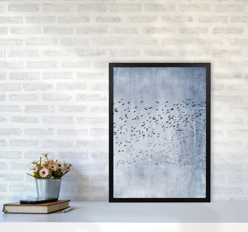 Moving On - Blue Contemporary Art Print by Kubistika A2 White Frame