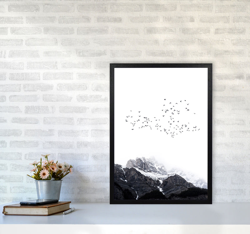 The Mountains Contemporary Landscape Art Print by Kubistika A2 White Frame