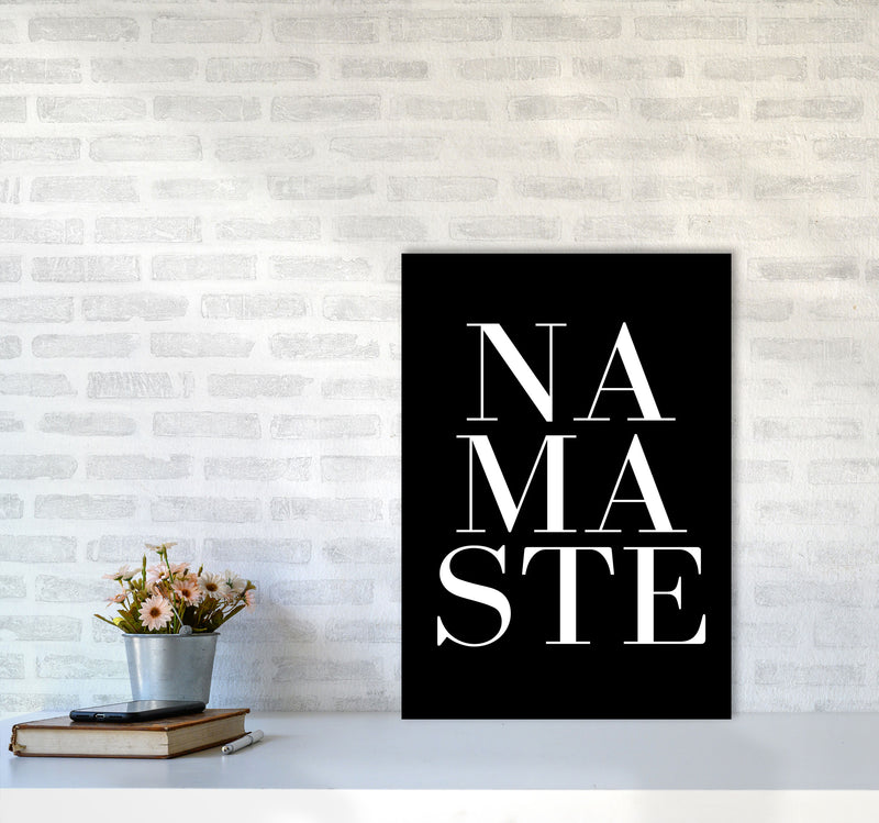 Namaste Quote Art Print by Kubistika A2 Black Frame