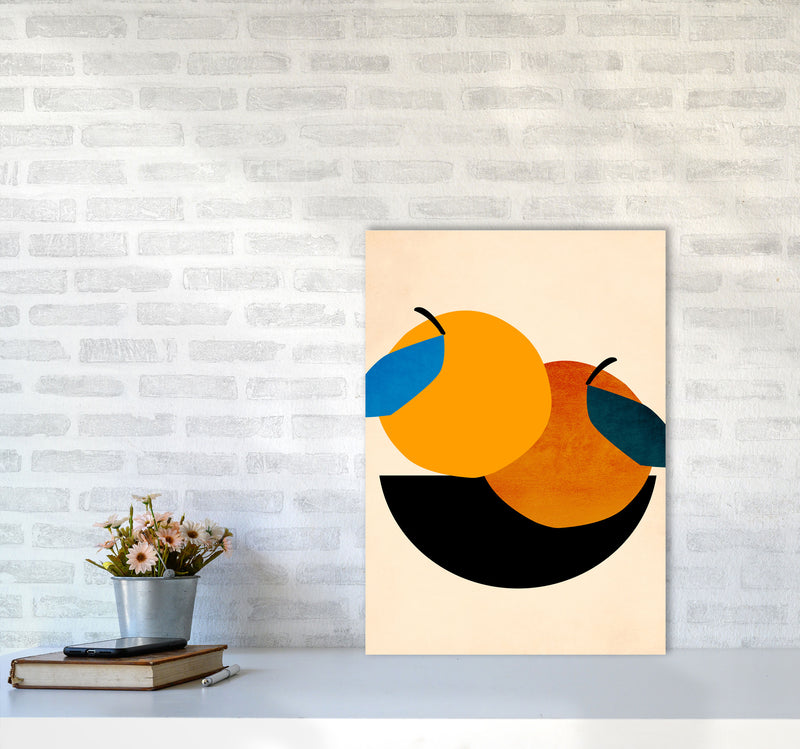 Two Oranges X Art Print by Kubistika A2 Black Frame