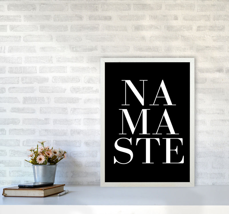 Namaste Quote Art Print by Kubistika A2 Oak Frame