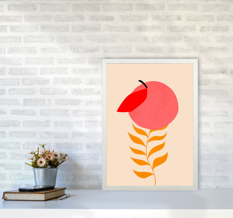 Little Peach Art Print by Kubistika A2 Oak Frame