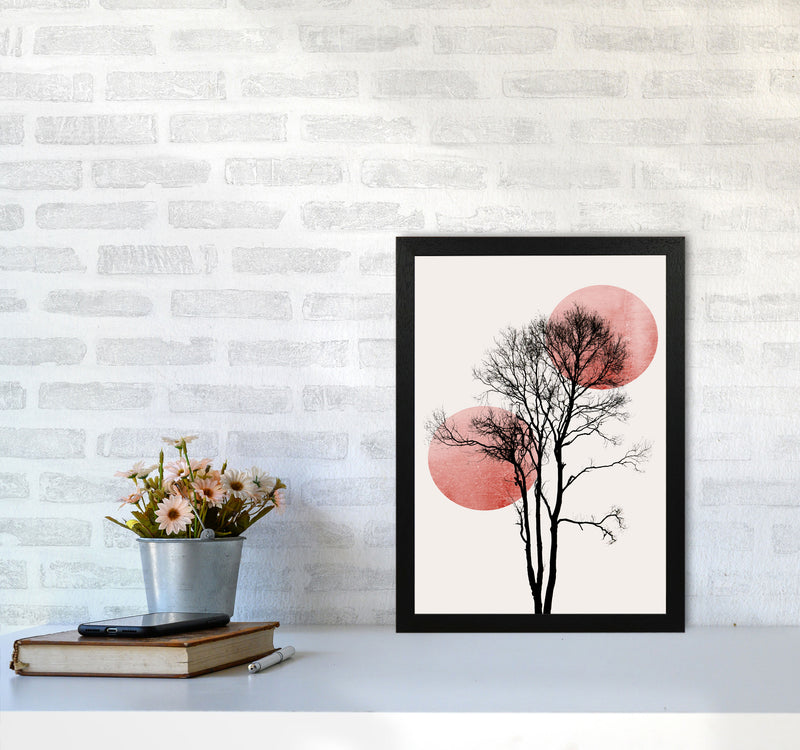 Sun and Moon hiding-ROSE Contemporary Art Print by Kubistika A3 White Frame