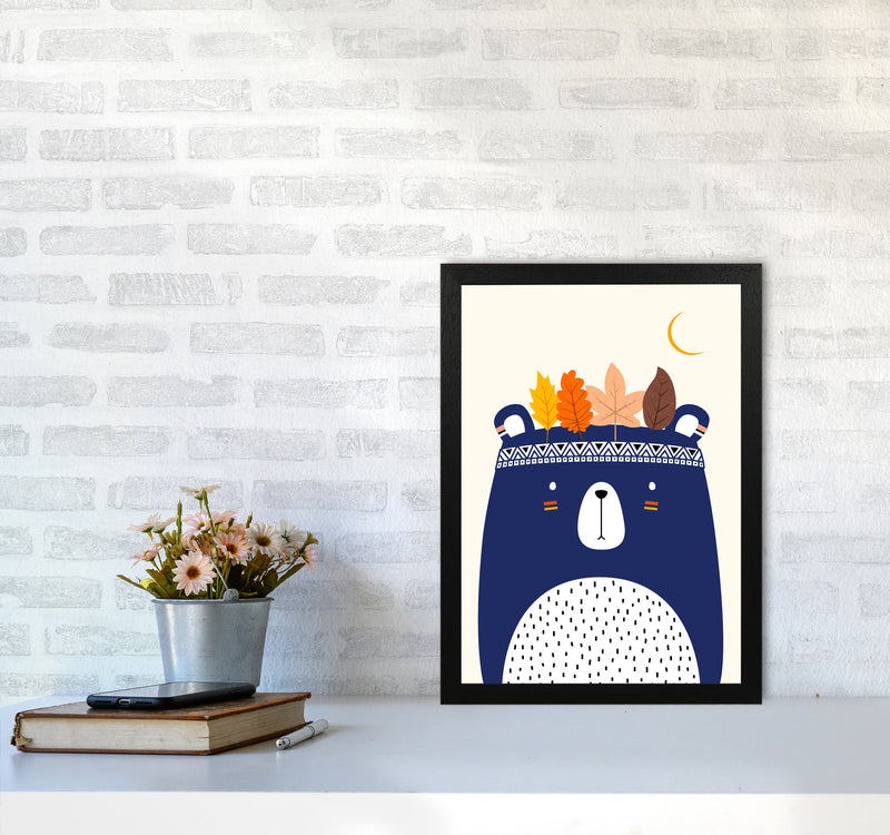 Little Cute Bear Nursery Art Print by Kubisitika A3 White Frame