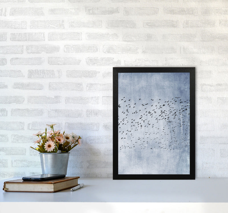 Moving On - Blue Contemporary Art Print by Kubistika A3 White Frame