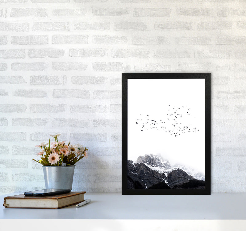The Mountains Contemporary Landscape Art Print by Kubistika A3 White Frame