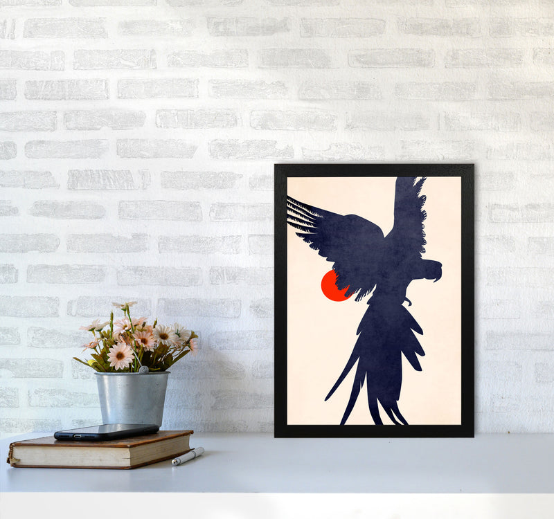 Parrot Art Print by Kubistika A3 White Frame