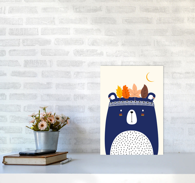 Little Cute Bear Nursery Art Print by Kubisitika A3 Black Frame