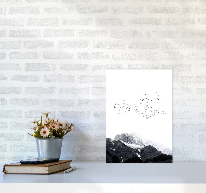 The Mountains Contemporary Landscape Art Print by Kubistika A3 Black Frame