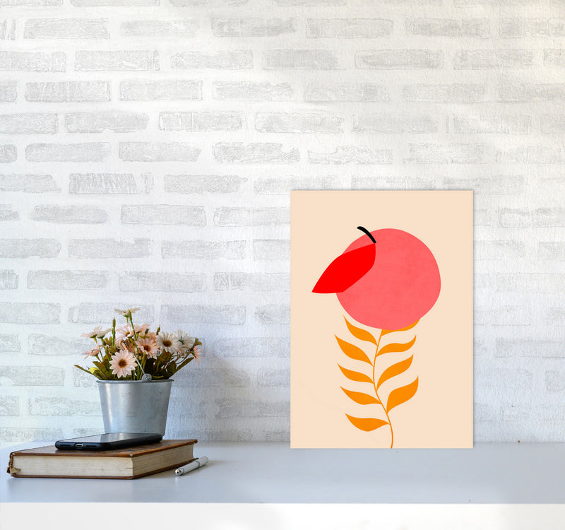 Little Peach Art Print by Kubistika A3 Black Frame