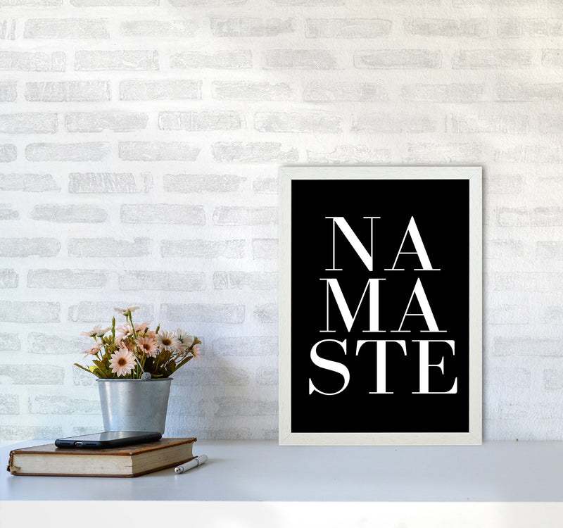 Namaste Quote Art Print by Kubistika A3 Oak Frame