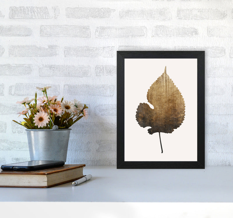 Golden leaf No Botanical Art Print by Kubistika A4 White Frame