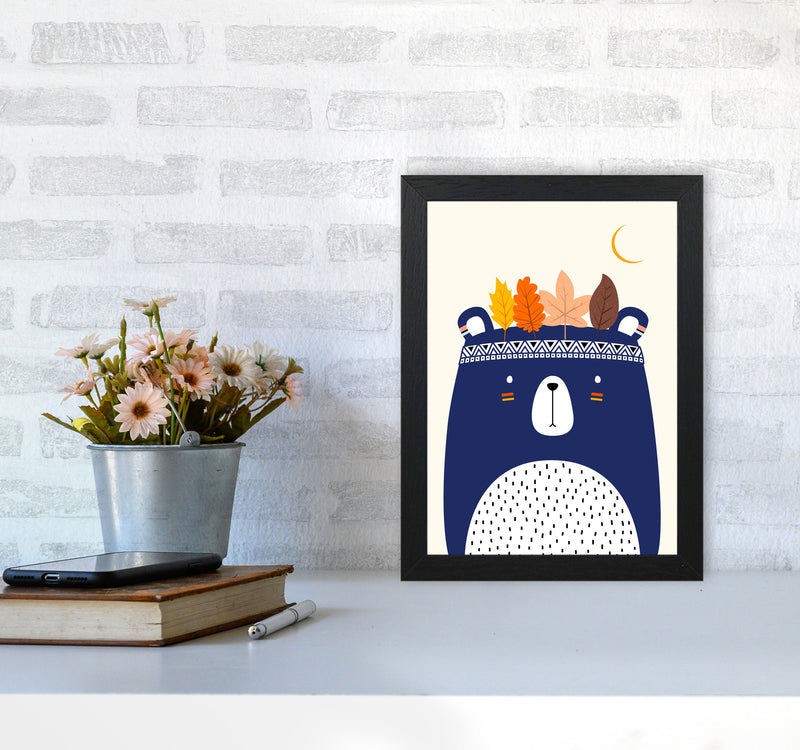 Little Cute Bear Nursery Art Print by Kubisitika A4 White Frame