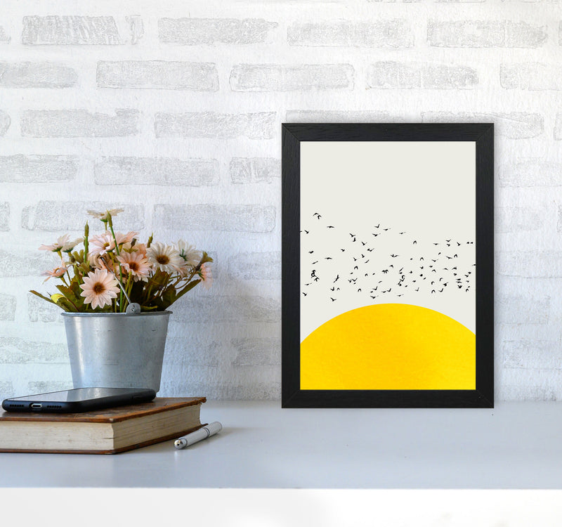 1000 Birds Modern Abstract Art Print by Kubistika A4 White Frame