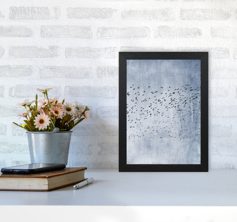 Moving On - Blue Contemporary Art Print by Kubistika A4 White Frame