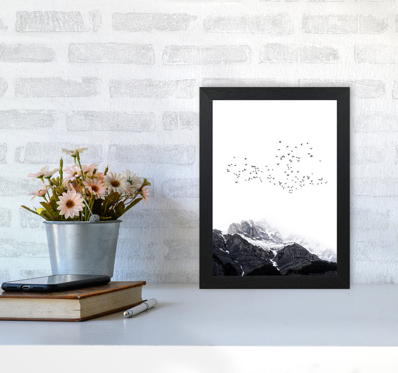 The Mountains Contemporary Landscape Art Print by Kubistika A4 White Frame