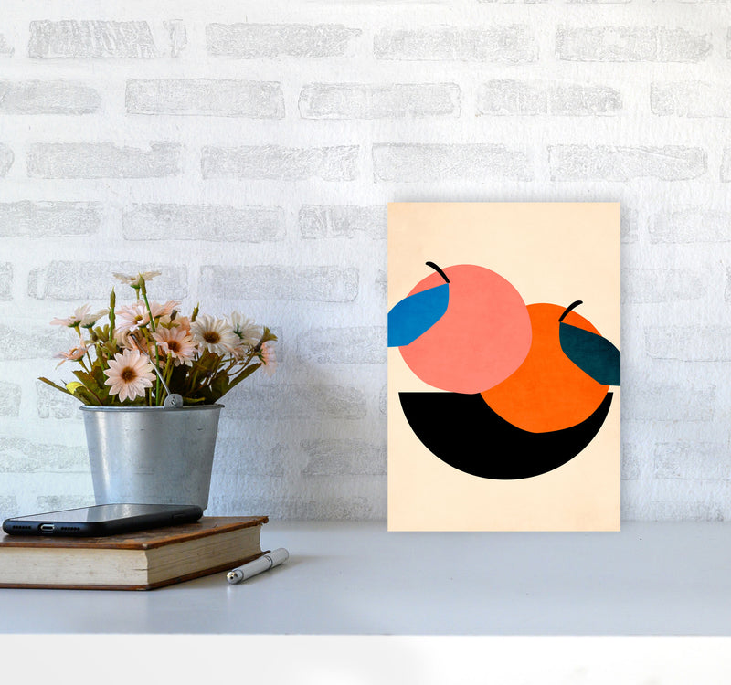 Two Apples Art Print by Kubistika A4 Black Frame