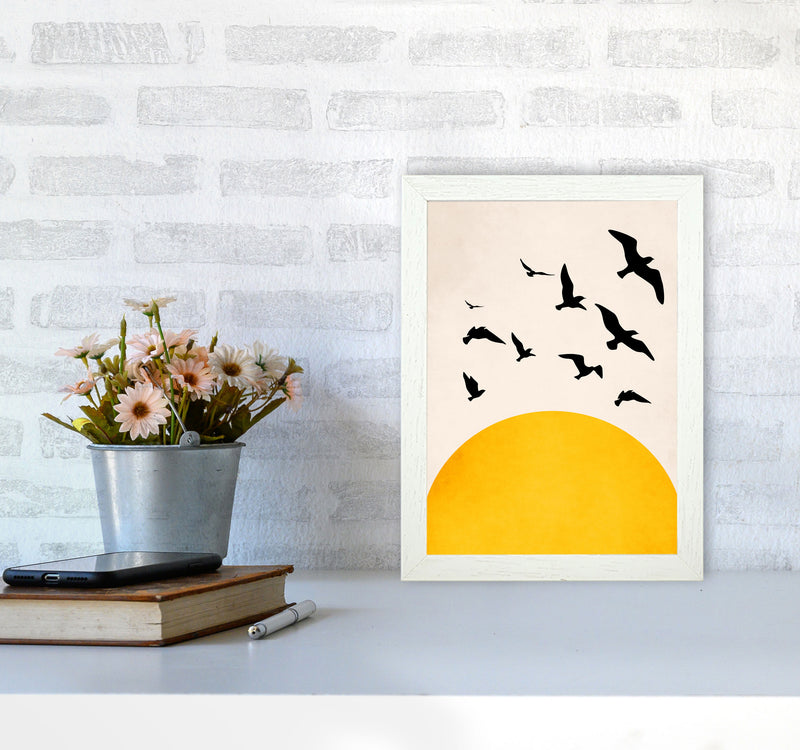 Wings To Fly X Art Print by Kubistika A4 Oak Frame