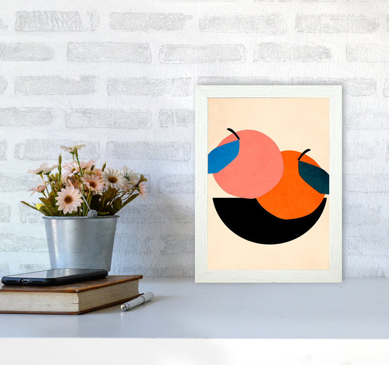 Two Apples Art Print by Kubistika A4 Oak Frame