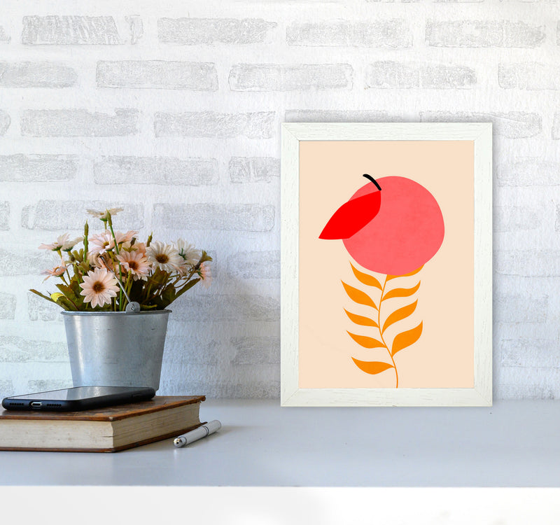 Little Peach Art Print by Kubistika A4 Oak Frame