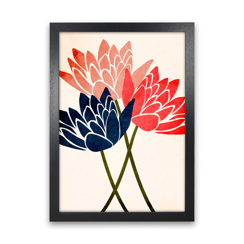 Three Blossoms Art Print by Kubistika Black Grain