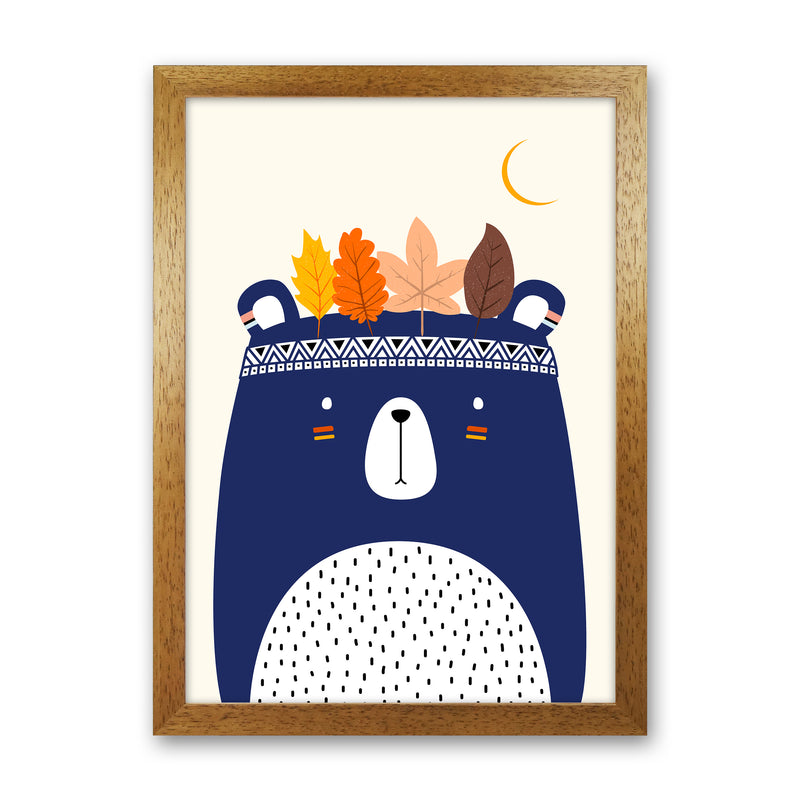 Little Cute Bear Nursery Art Print by Kubisitika Oak Grain