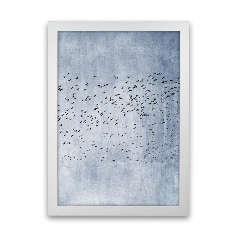 Moving On - Blue Contemporary Art Print by Kubistika White Grain