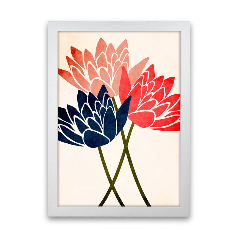 Three Blossoms Art Print by Kubistika White Grain