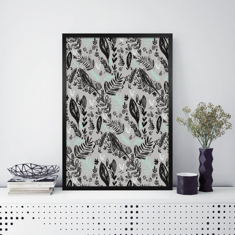 Laura Irwin Inky Jungle Pattern A1 Black with White Mount